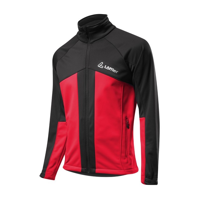 Löffler jakke "Teamline" WS Softshell Warm (barn) svart-rød